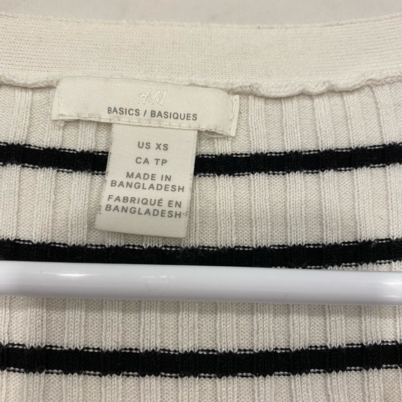 H&M Rib knit cardigan white/black - Picture 3 of 5